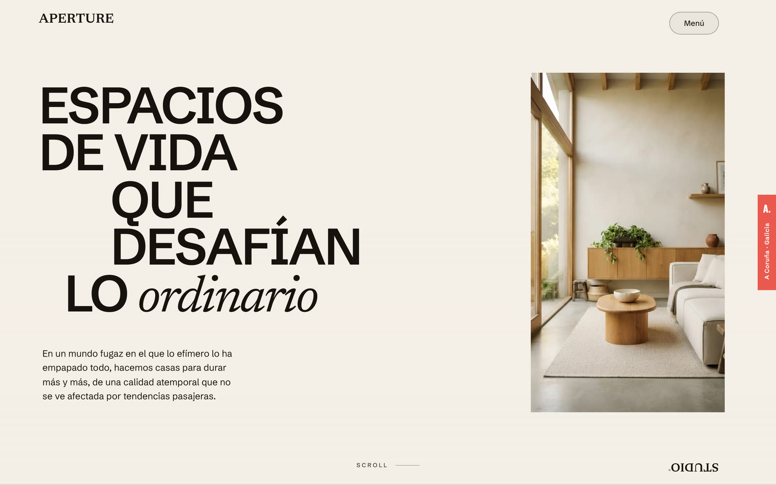 Aperture Studio home page